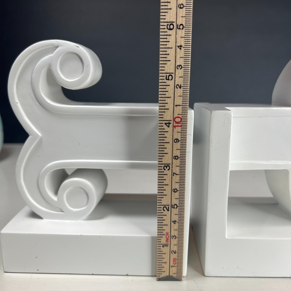 Jonathan Adler Happy Chic Bookends White Arrow Modern Pair Katie Set - Picture 9 of 10